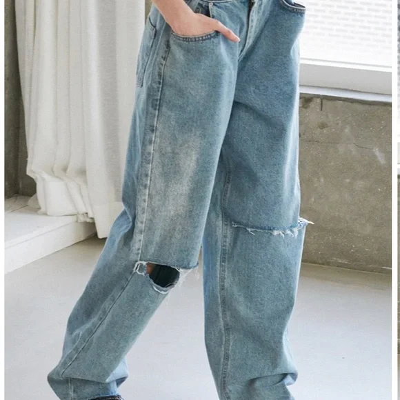 Storets Vera Slash Cut Out Jeans ( small / medium ) - Picture 3 of 8